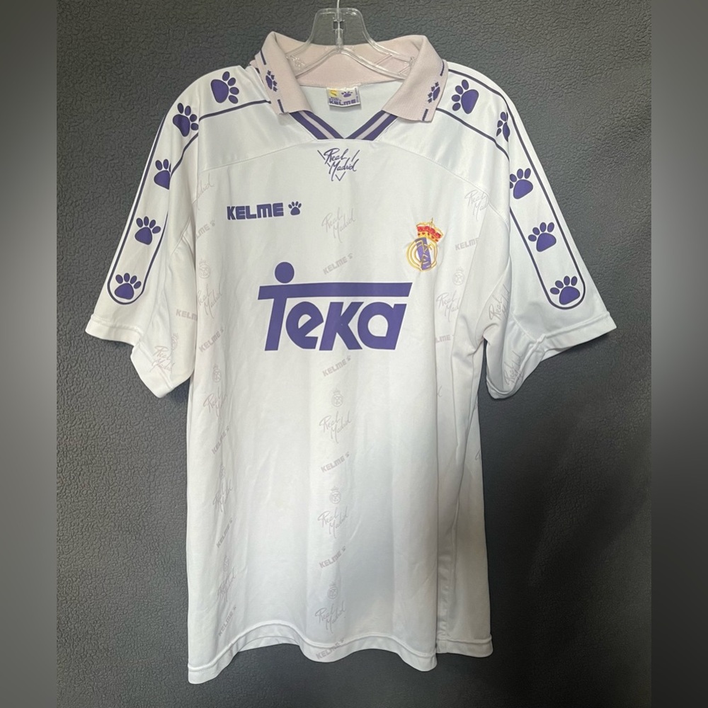 Men’s Authentic Kelme  Real Madrid CF 1994/96 Home Jersey Size XL